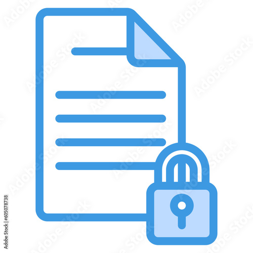 File security icon in blue style, use for website mobile app presentation