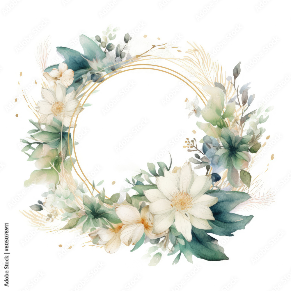  Frame for wedding invitations Trend colour of 2024, Immediately download,watercolor floral. wedding or invitation, generative AI