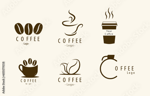 Coffee related quotes set. Coffee time. But first, coffee. Good ideas start with coffee. Everyday is a coffee day.