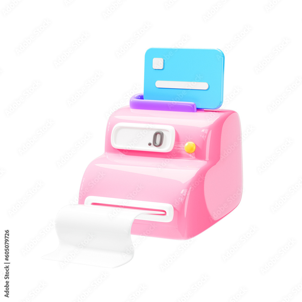 POS terminal icon on white background 3d icon POS terminal icon on white background 3d icon