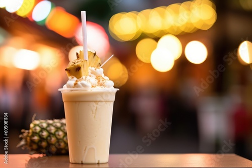 Pina Colada with cream in a close-up shot, macro shot - made with generative AI tools