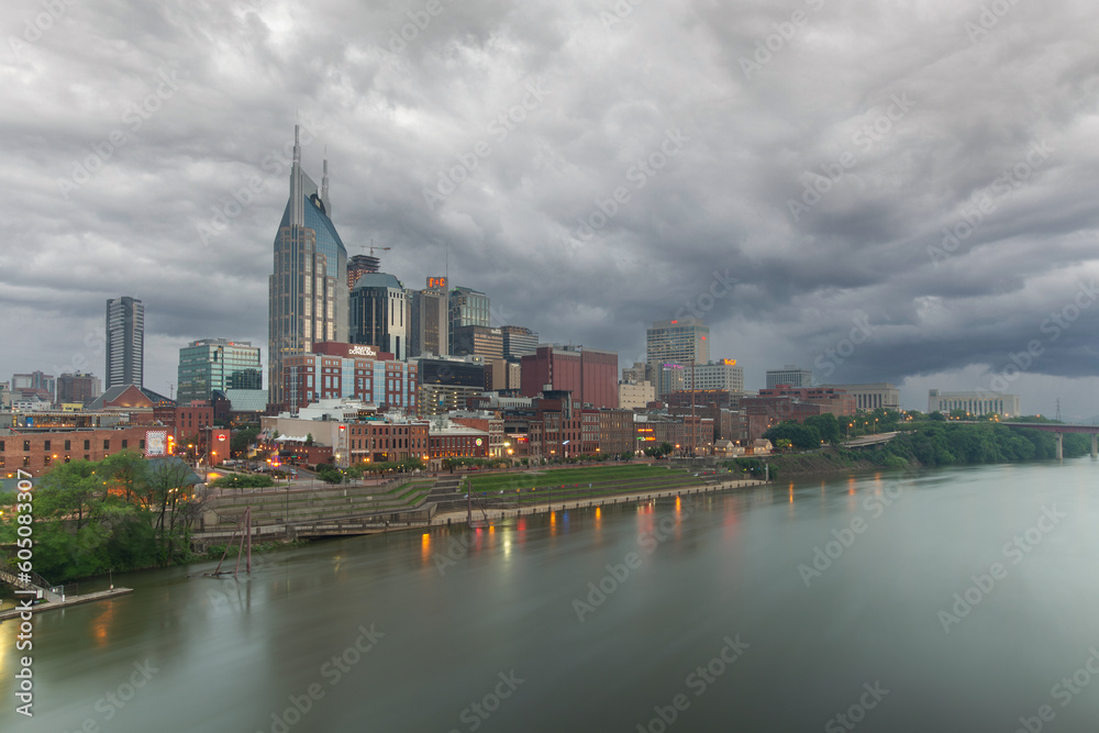 Nashville Tennessee Sky line from river