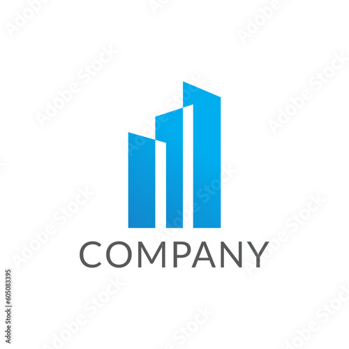 Free Download Blue building business logo - GFXLoad