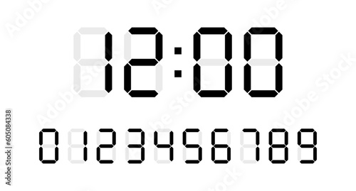Digital clock number set