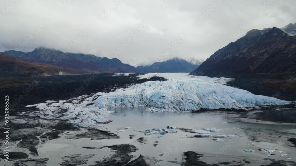 Aerial view of Matanuska Glacier State Recreation Area in Alaska. Aerial view of Matanuska Glacier State Recreation Area in Alaska.
