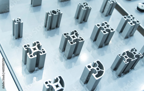 Фотография Cross sections of extruded aluminium or aluminum channels for use in manufacturi