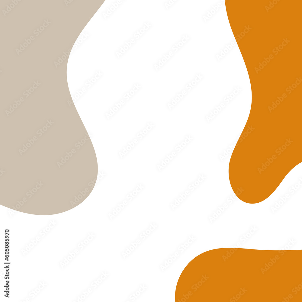 Neutral Boho Abstract Shapes Frame Background 