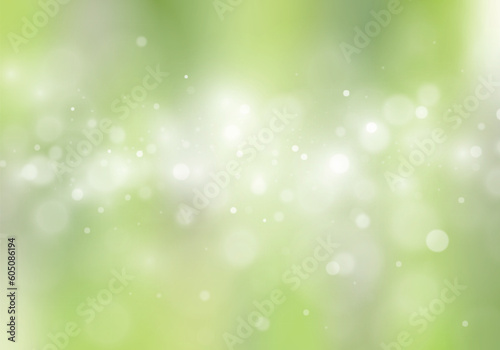 キラキラ輝く緑色の玉ボケ背景イラスト