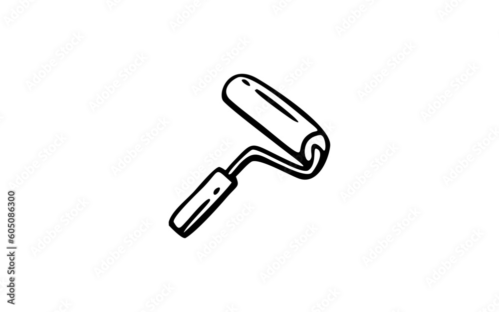 PINT ROLL Doodle art illustration with black and white style. PINT ROLL Doodle art illustration with black and white style.