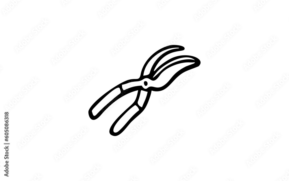 TWINTING SCISSORS Doodle art illustration with black and white style. TWINTING SCISSORS Doodle art illustration with black and white style.