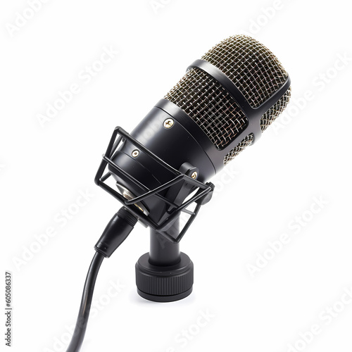 Microphone Isolated On White Illustration