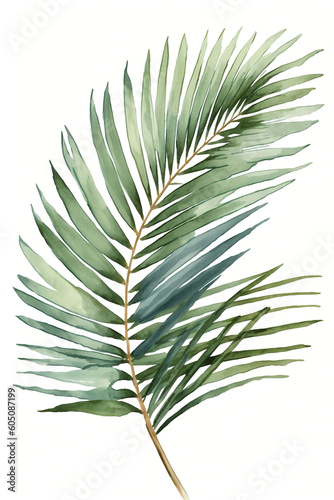Watercolour Palm Leaf Isolated