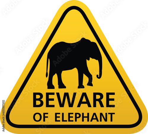warning danger beware of elephant