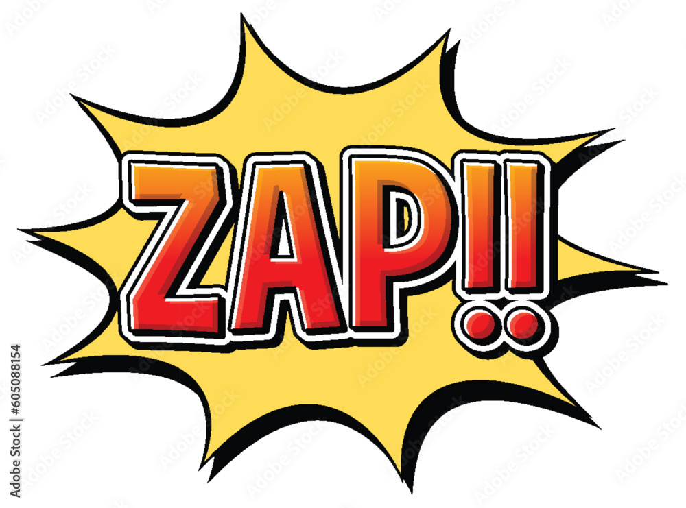 Zap retro comic speech bubble and effect in pop art style Zap retro comic speech bubble and effect in pop art style