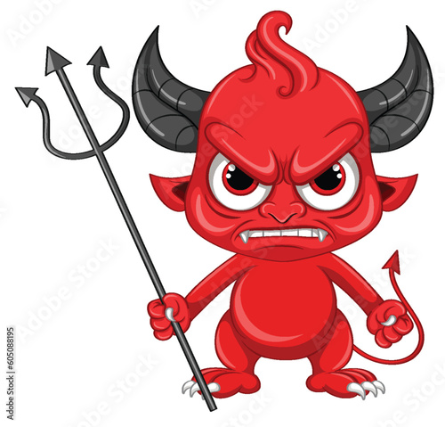 Angry devil cartoon character