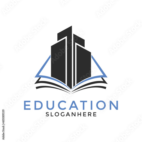 Building icon with book icon template modern design logo concept