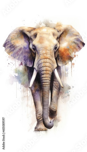Elephant. Elephant illustration watercolor