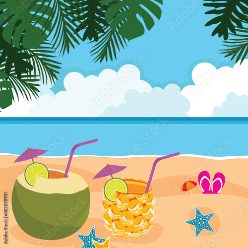 summer beachside vector illustration design