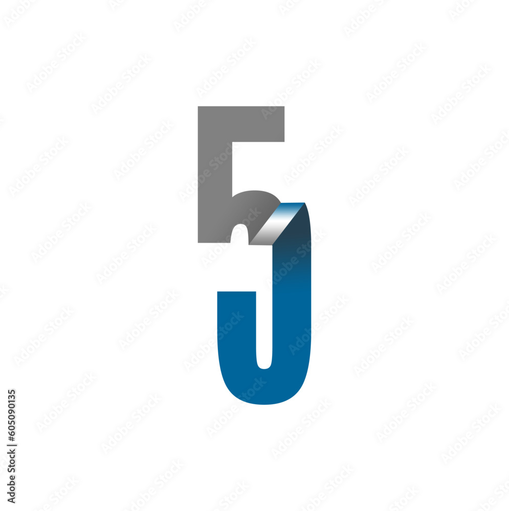 number five with 3d effect number five with 3d effect