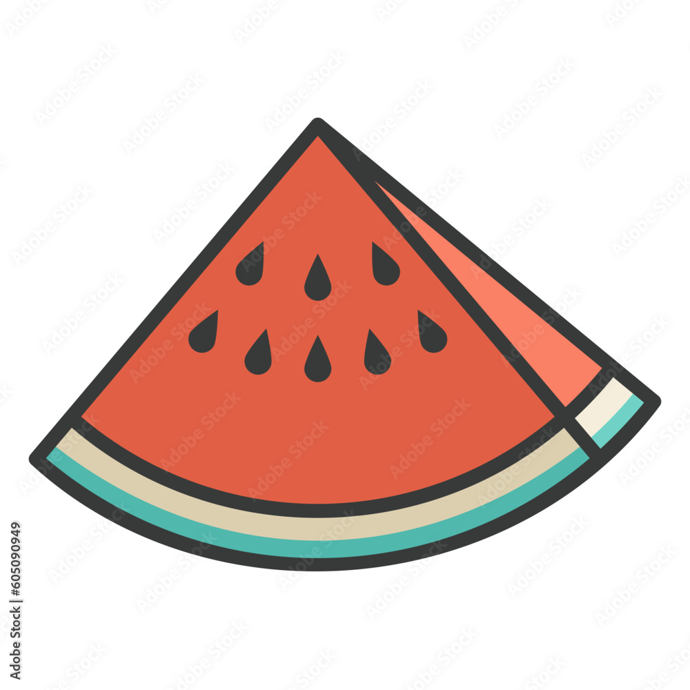 Watermelon slice icon for fruit with seeds Watermelon slice icon for fruit with seeds