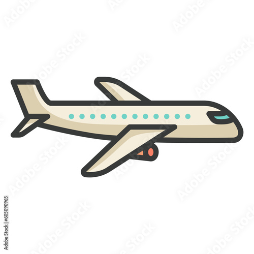 Fly airplane or aircraft icon for aviation transportation