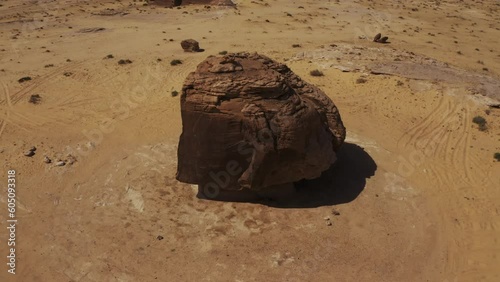 Aerial, Al Naslaa Split Rock, Saudi Arabia