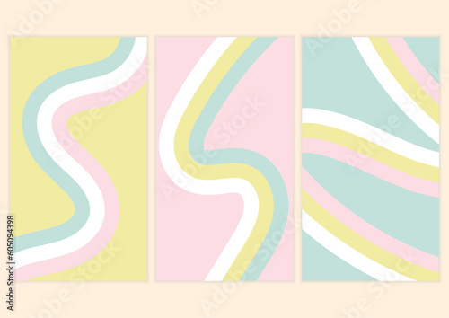set of colorful fluid wallpaper