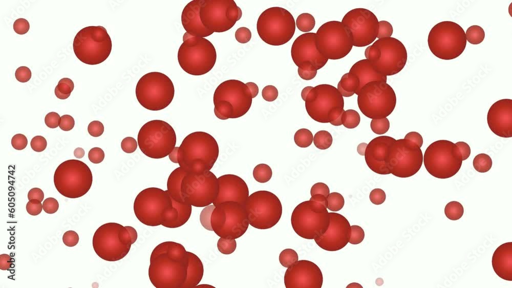 Moving up red ball circle animation on white background motion graphics for video elements or footage background