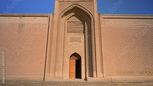 Facade of Abbasid palace, Baghdad in Iraq. Handheld shot photo