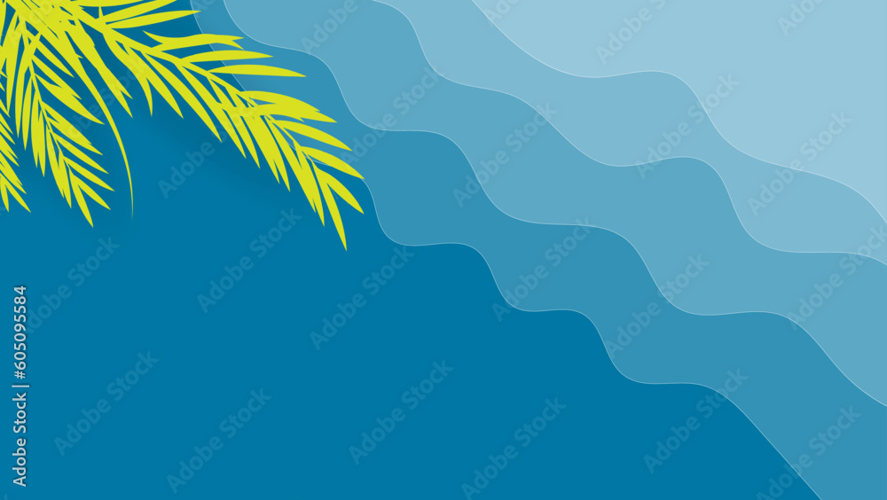 Waves on blue sea with natural background.