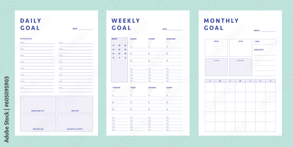 Daily weekly Monthly planner. Daily weekly Monthly planner.