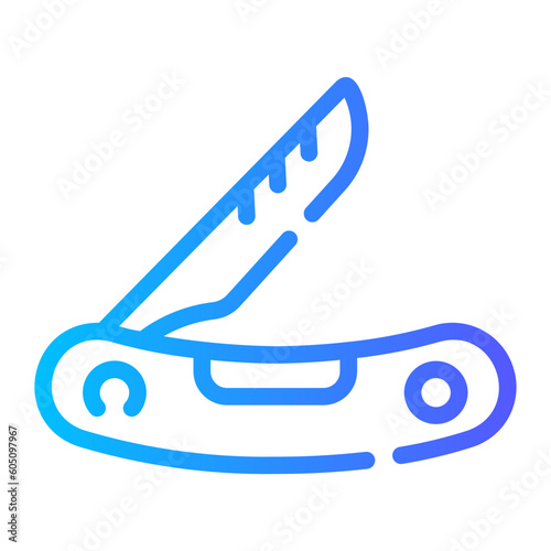 straight razor Line Gradient Icon