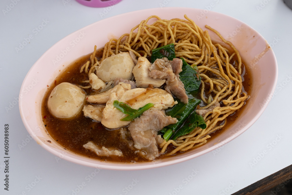 Thai style traditional noodle on the table Thai style traditional noodle on the table