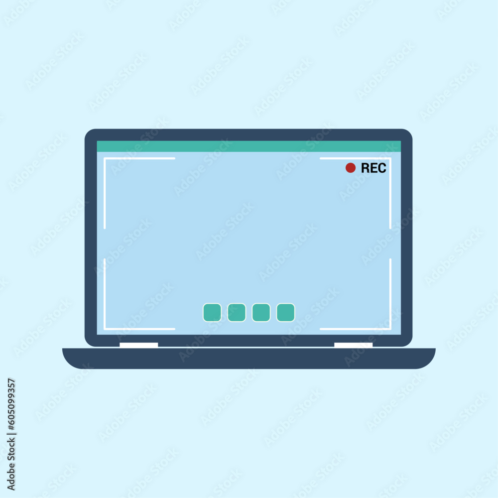 screen recording online flat concept design