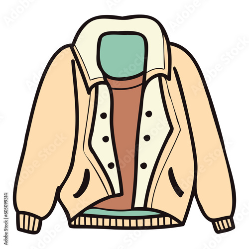 Hand Drawn cute jackets for men in doodle style