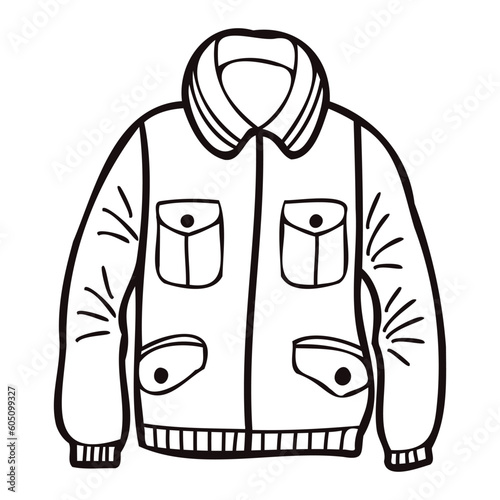 Hand Drawn cute jackets for men in doodle style