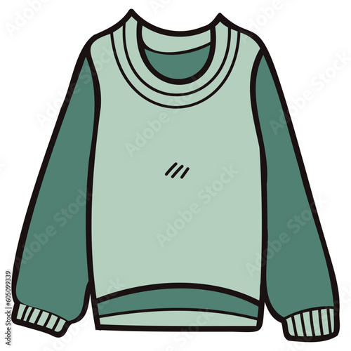 Hand Drawn cute sweater for women in doodle style