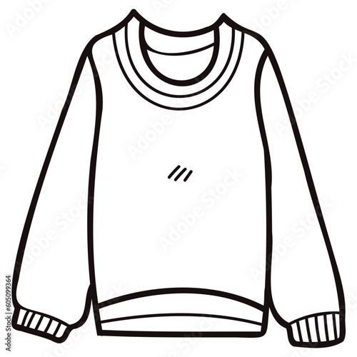 Hand Drawn cute sweater for women in doodle style