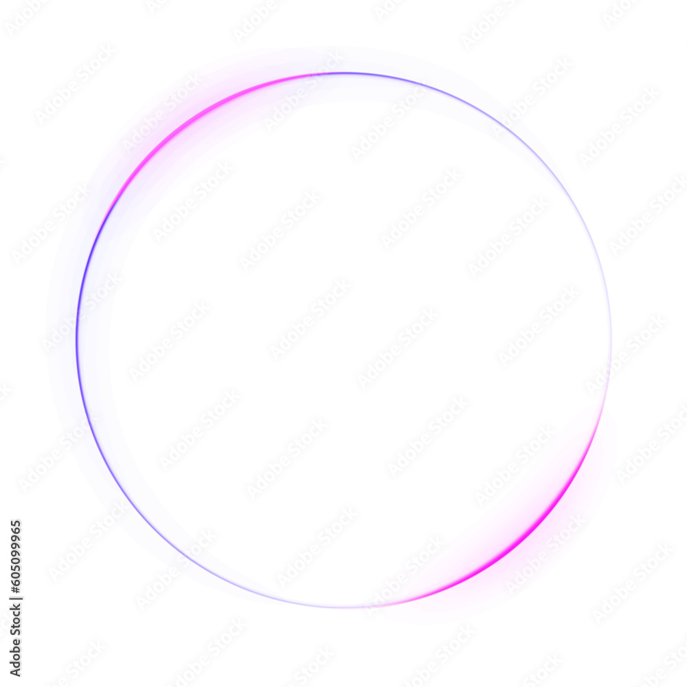 Abstract neon glow ring element