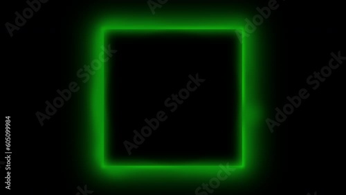 Abstract looping animation of green rectangle clipse halo radiating and glowing photo