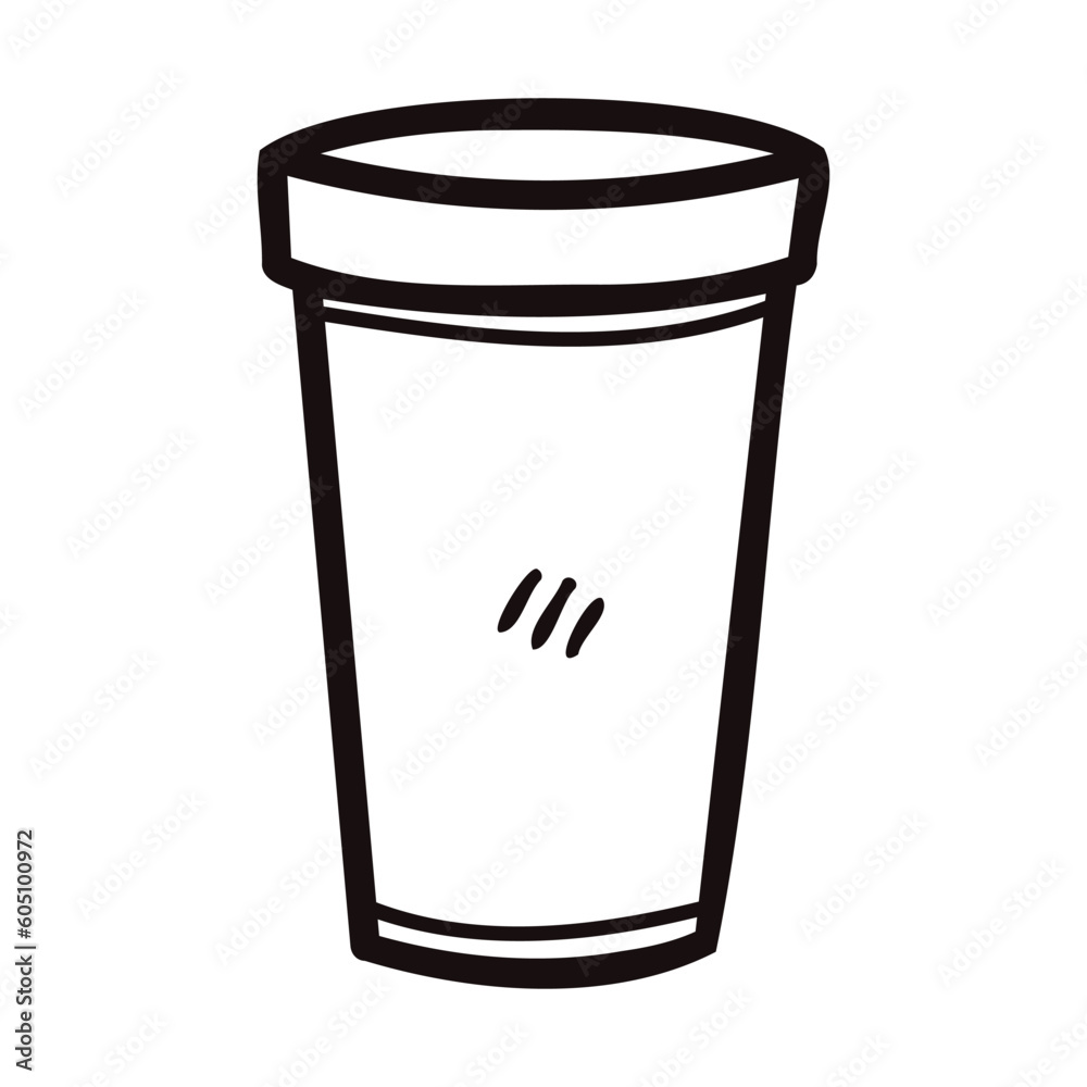 Hand Drawn paper coffee mugs in doodle style Hand Drawn paper coffee mugs in doodle style