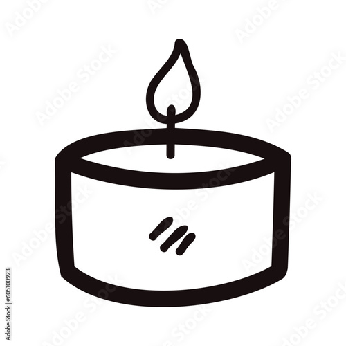 Hand Drawn candle in doodle style