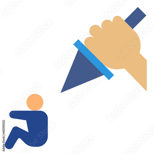 alone flat style icon