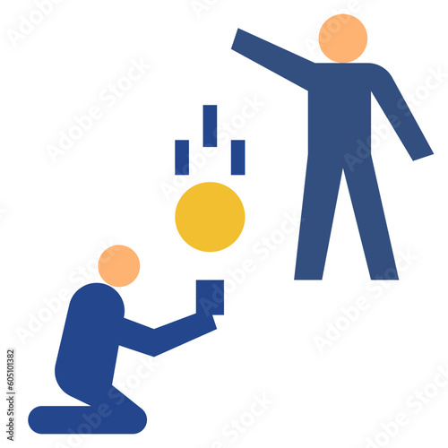 beggar flat style icon