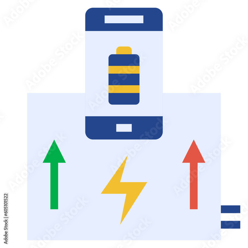 charge flat style icon