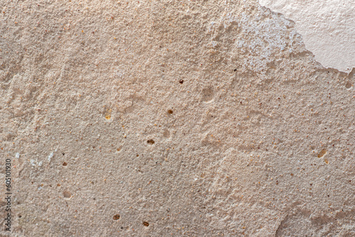 Old wall with decayed wall, peeling paint