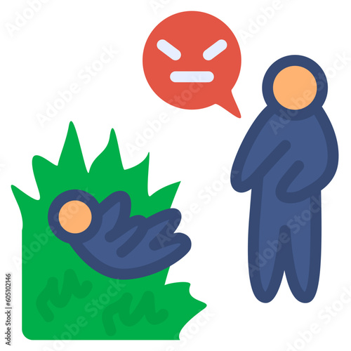 harassment flat style icon