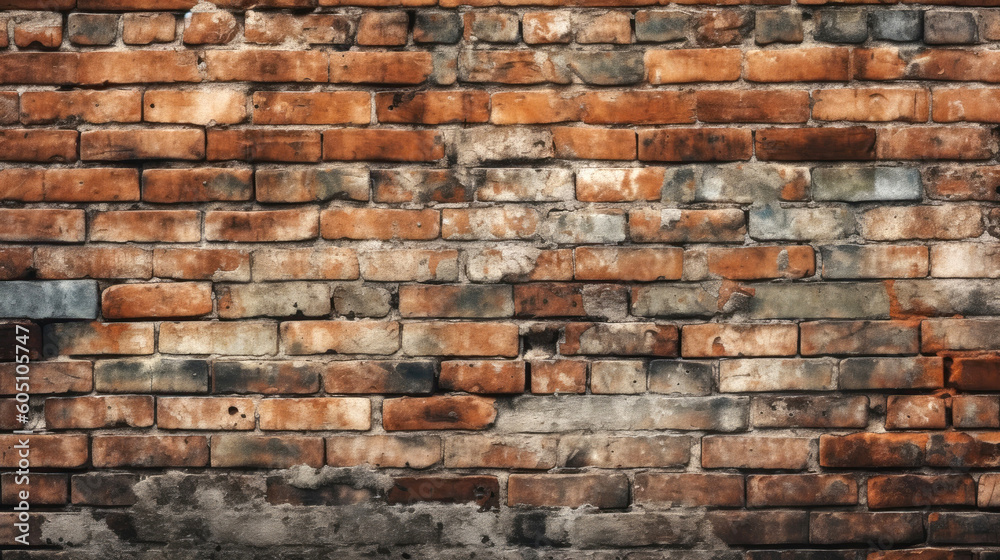 Fototapeta premium Old brick wall texture. Generative Ai
