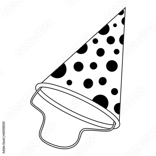partys hat line vector illustration