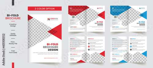 Clean Corporate bifold brochure template premium style with modern style and clean concept use for business proposal and business profile